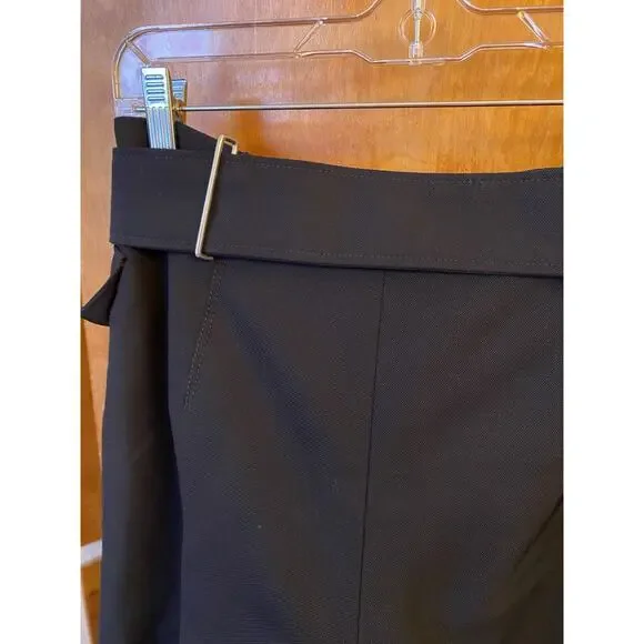 Acne Studios INEZ Wool Pleated Wide Leg Cropped Culotte Pant PSS17 Black Sz 36 - Picture 13 of 14